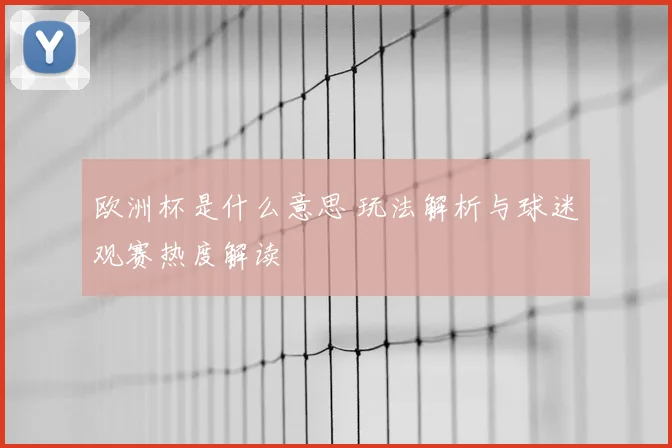 欧洲杯是什么意思 玩法解析与球迷观赛热度解读